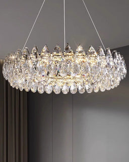 Lampadario ad anello in cristallo