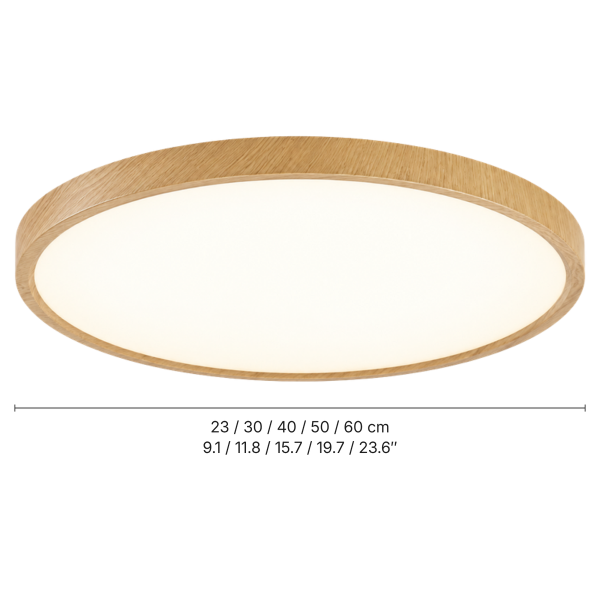 Plafondlamp van natuurhout, dimbaar met afstandsbediening