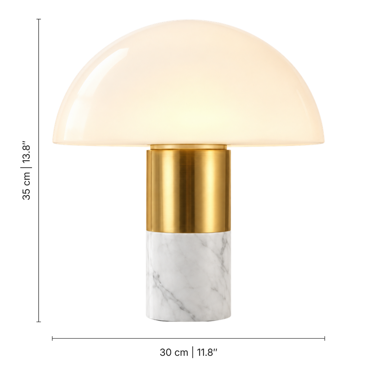 Svampeformet bordlampe i marmor