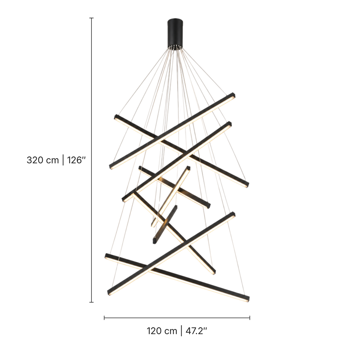 Multi Bar Staircase Chandelier
