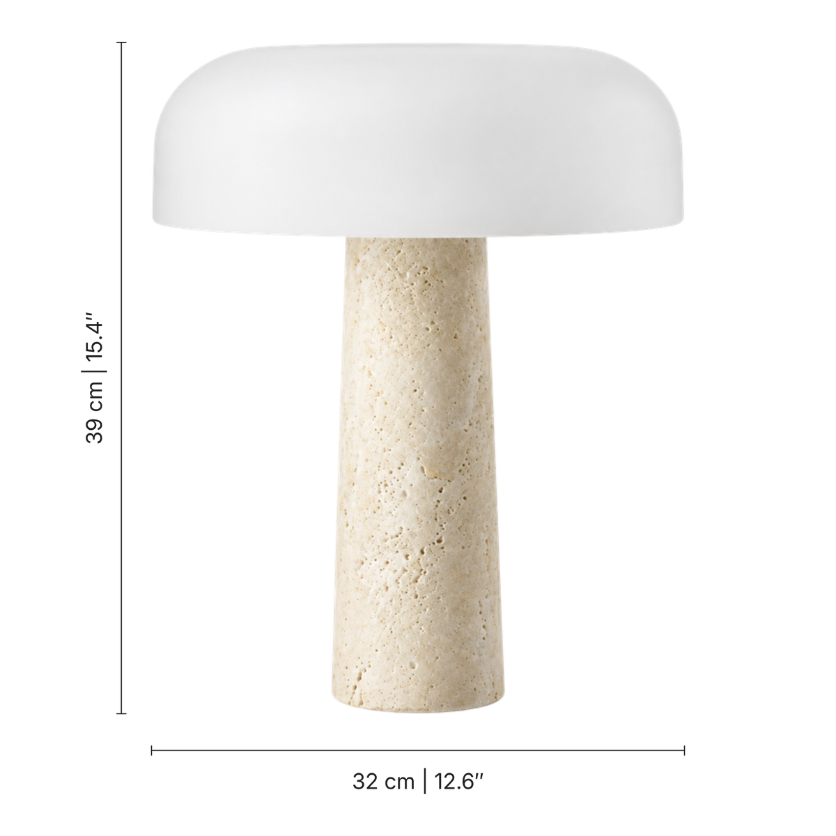 Ombra White Travertine Table Lamp