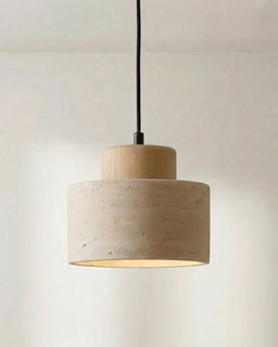 Lampada a sospensione in pietra travertino