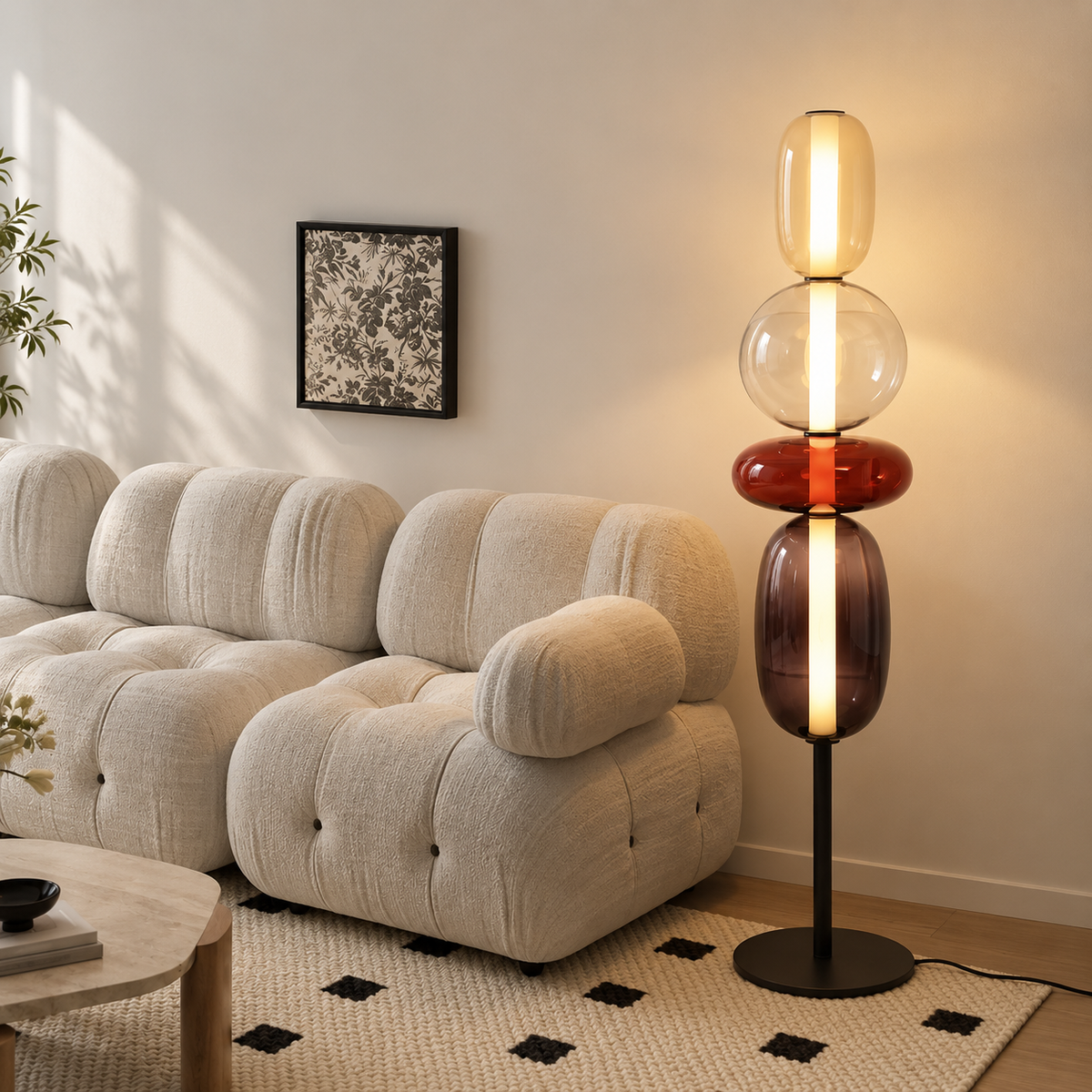 Lampada da terra in vetro Candied