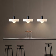Suspension Bauhaus à trois têtes en verre coloré