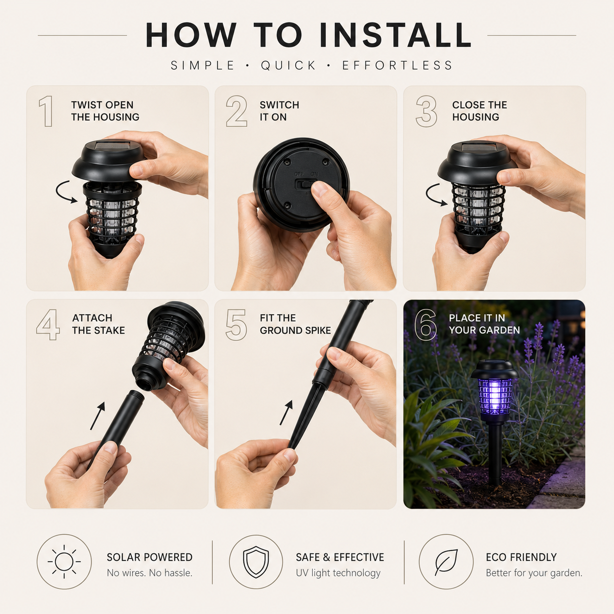 Solar Powered Anti Mosquito Lamp