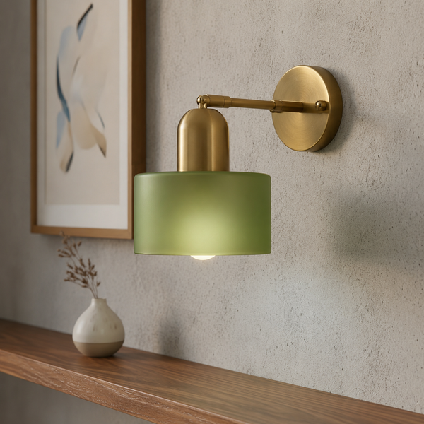 Colored Glass Bauhaus Wall Light