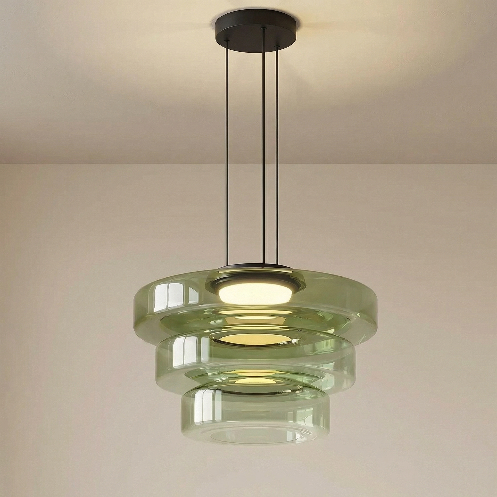 Danish Glass Bauhaus Pendant Light
