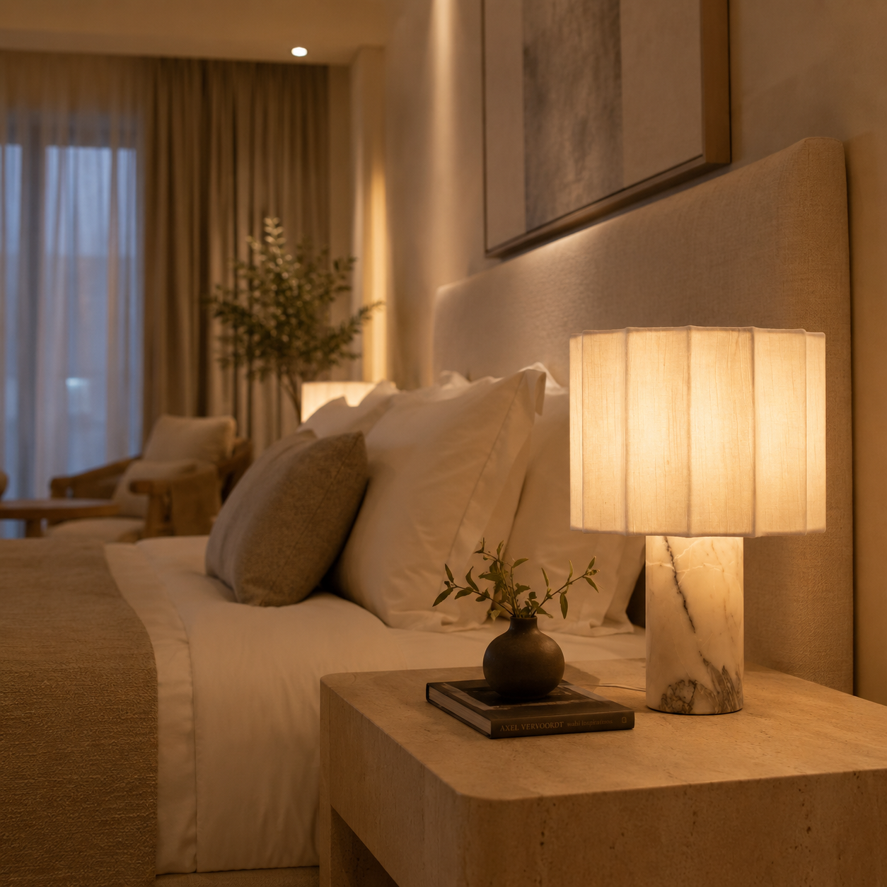 Bordlampe i marmor
