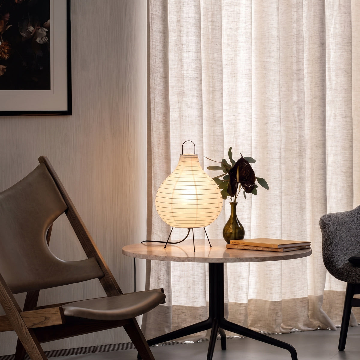 Bordlampe i rispapir