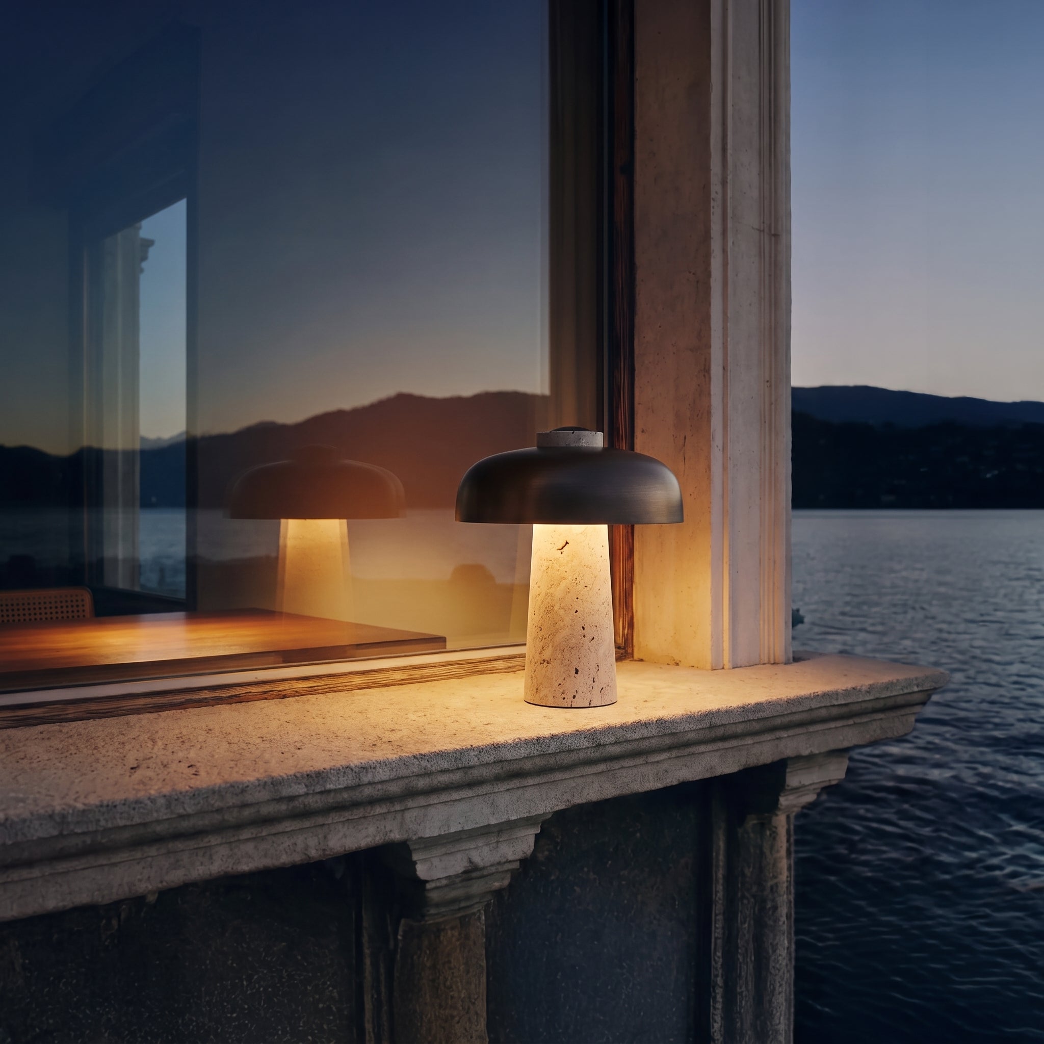 Travertine Designer Table Lamp