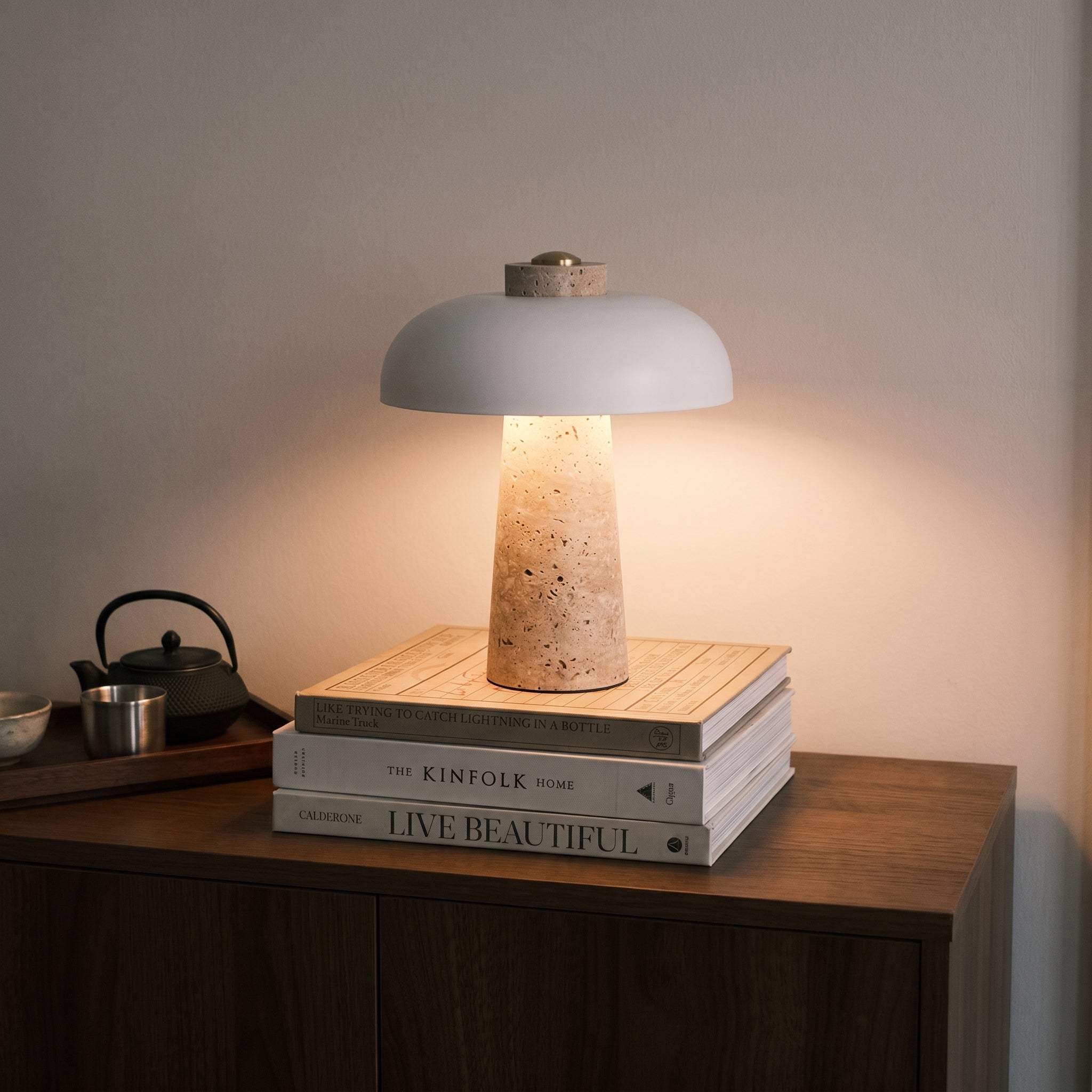 Travertine Designer Table Lamp