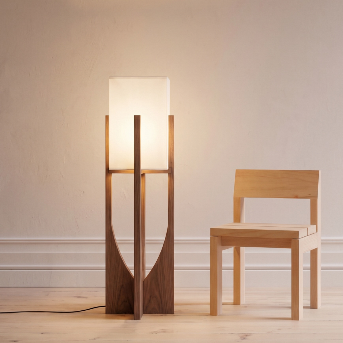 Lampa podłogowa w stylu japońskim wabi-sabi