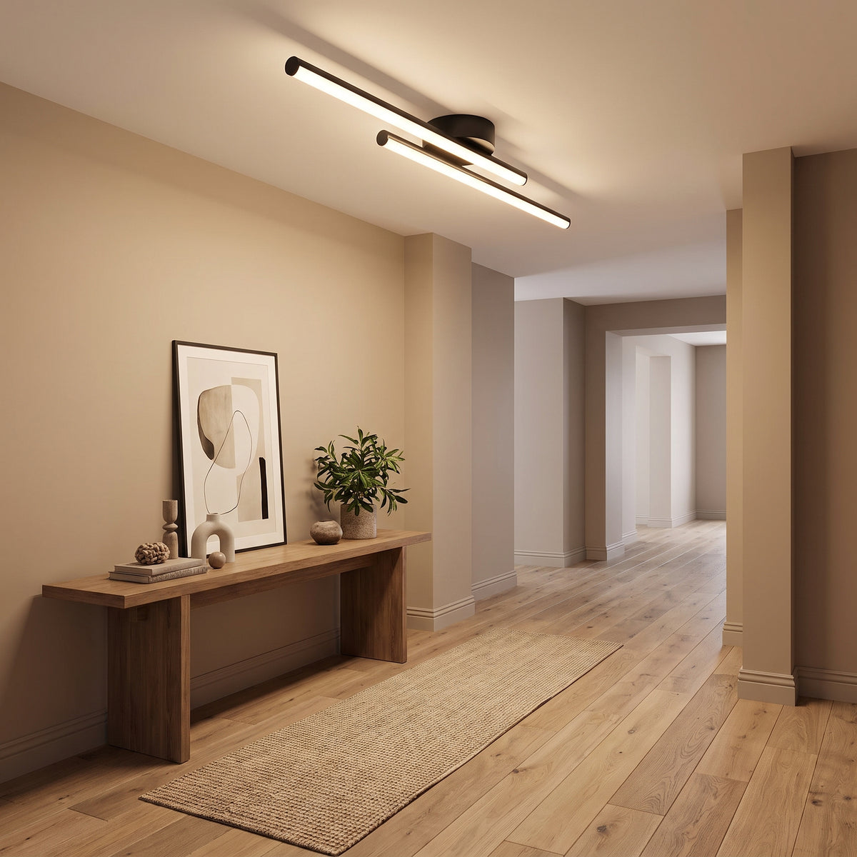 Plafonnier de couloir avec variateur à télécommande