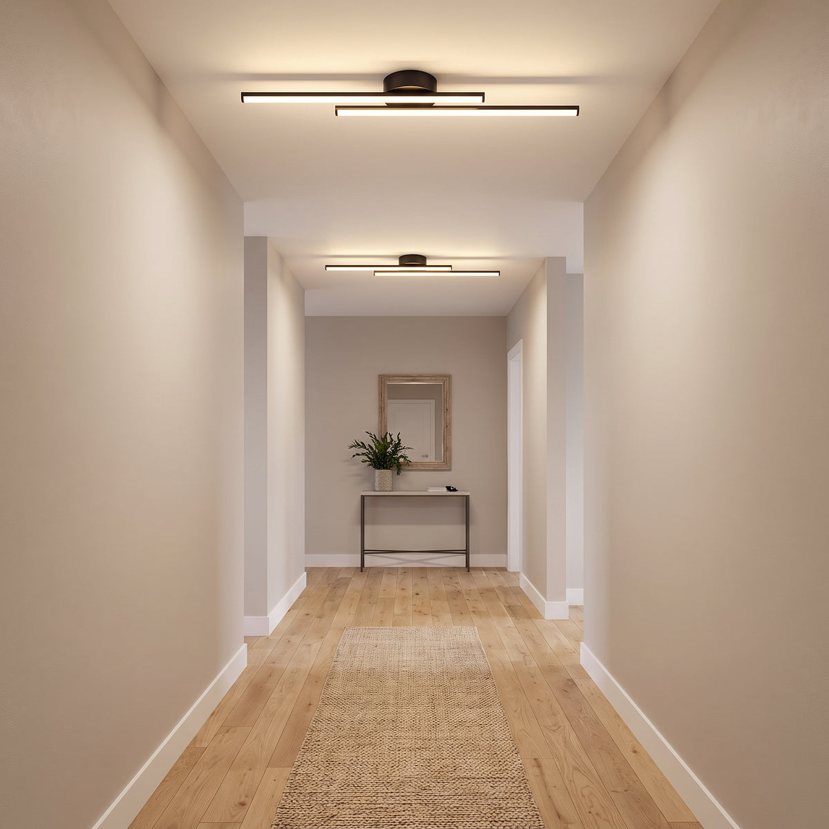 Plafonnier de couloir avec variateur à télécommande