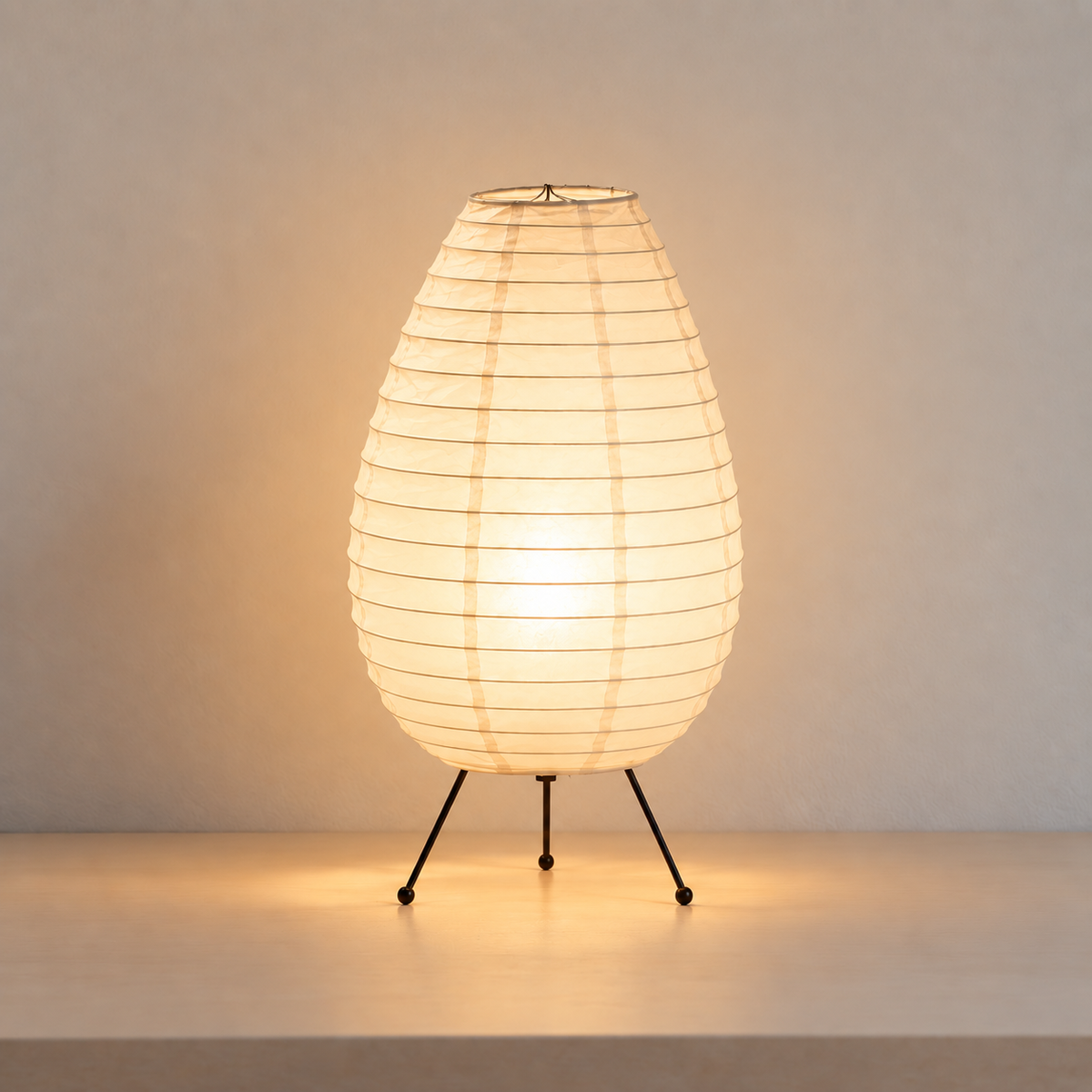 Bordlampe i rispapir