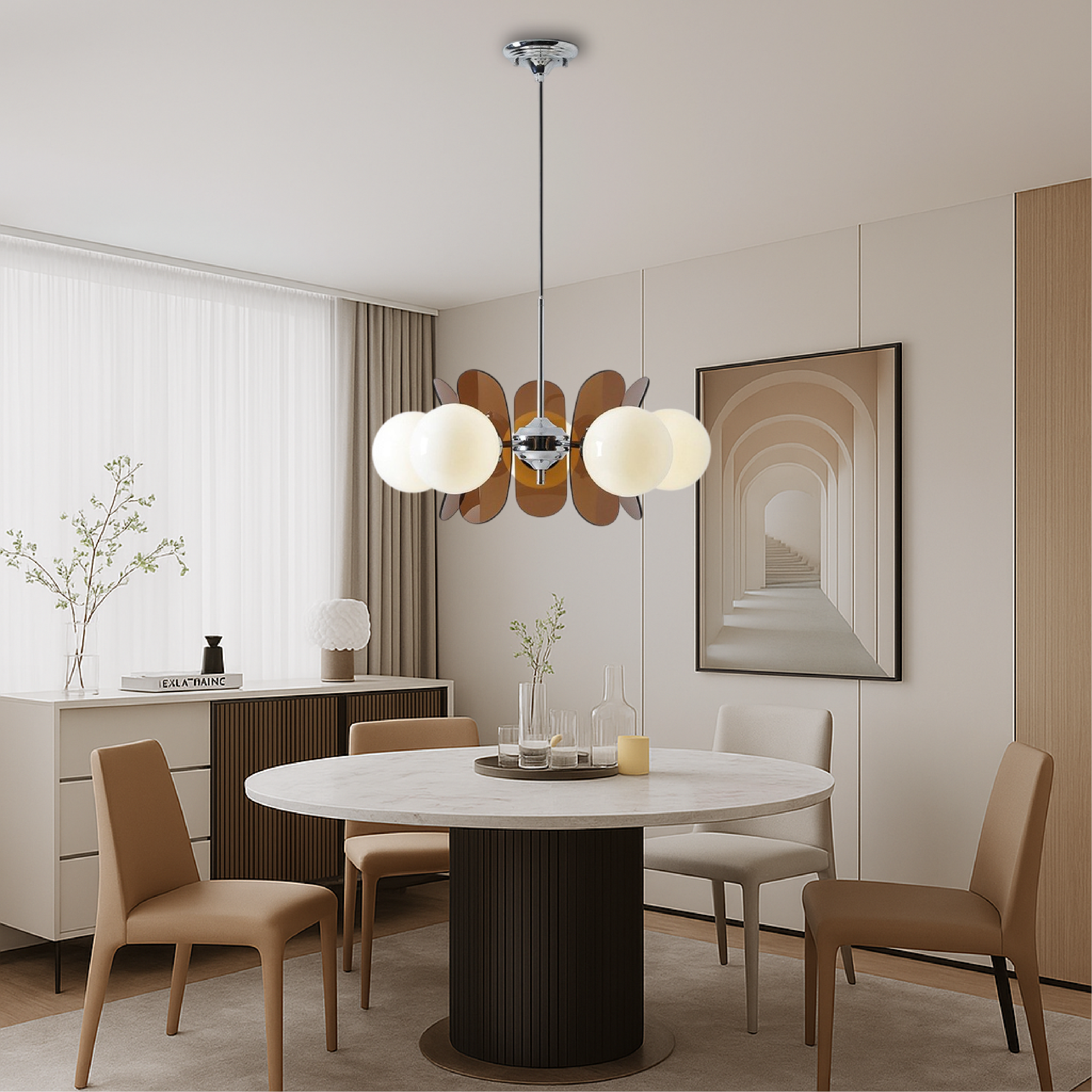 Żyrandol w stylu Bauhaus