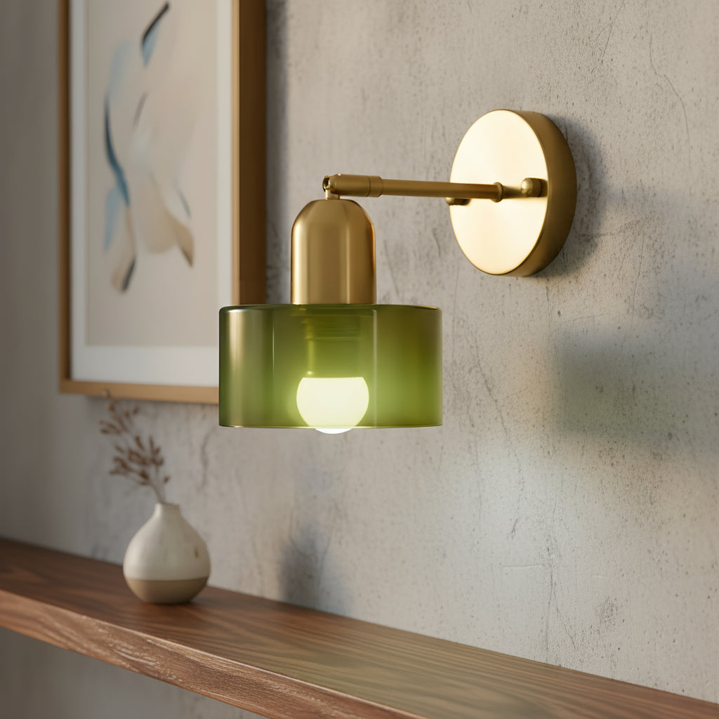 Colored Glass Bauhaus Wall Light
