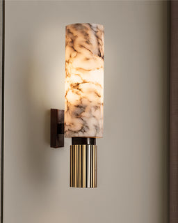 Aplique de pared de cobre y piedra
