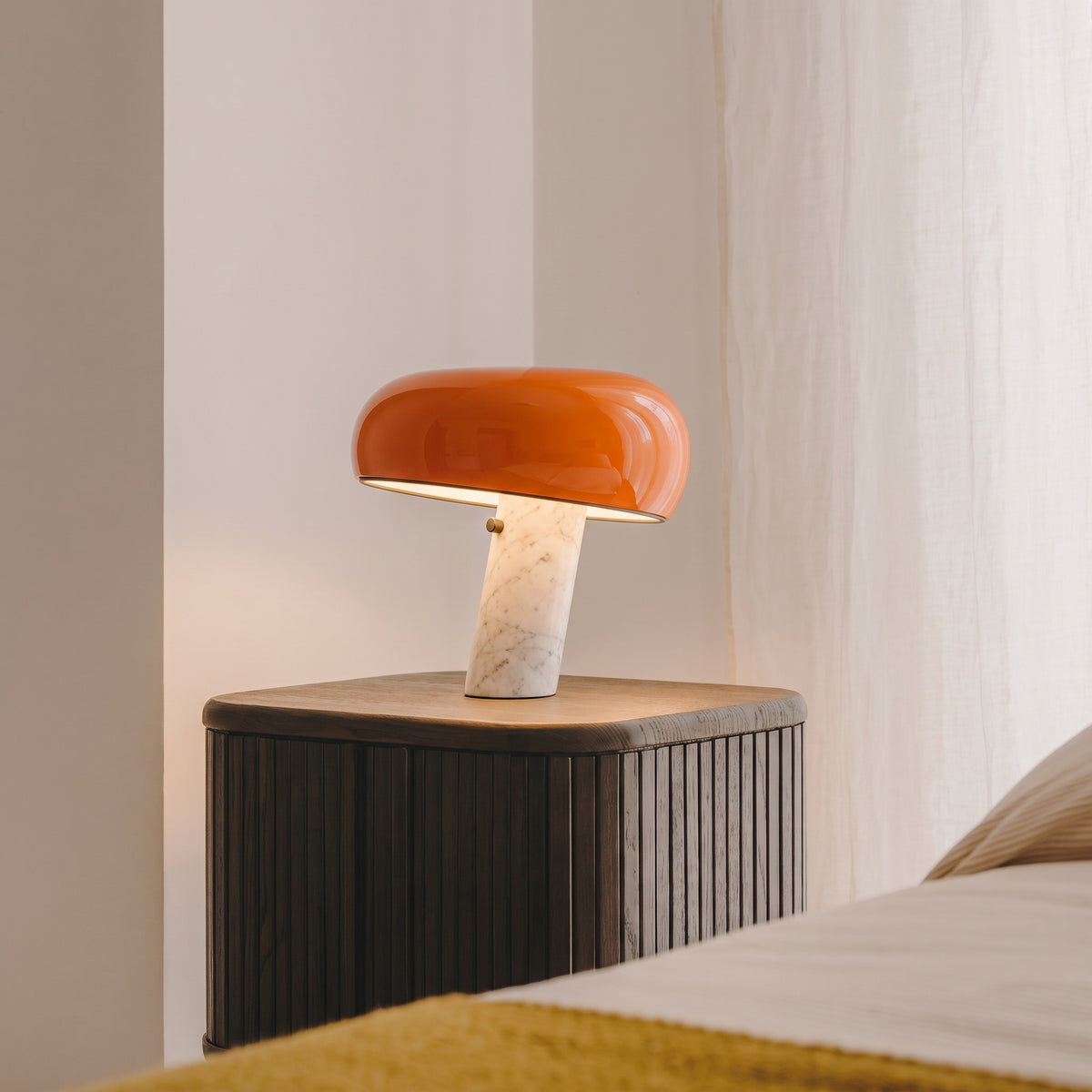 Lampe à poser Cupola en marbre blanc
