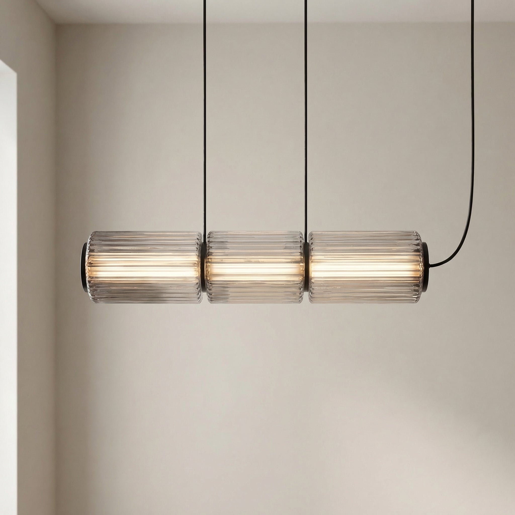 Suspension en verre cylindrique