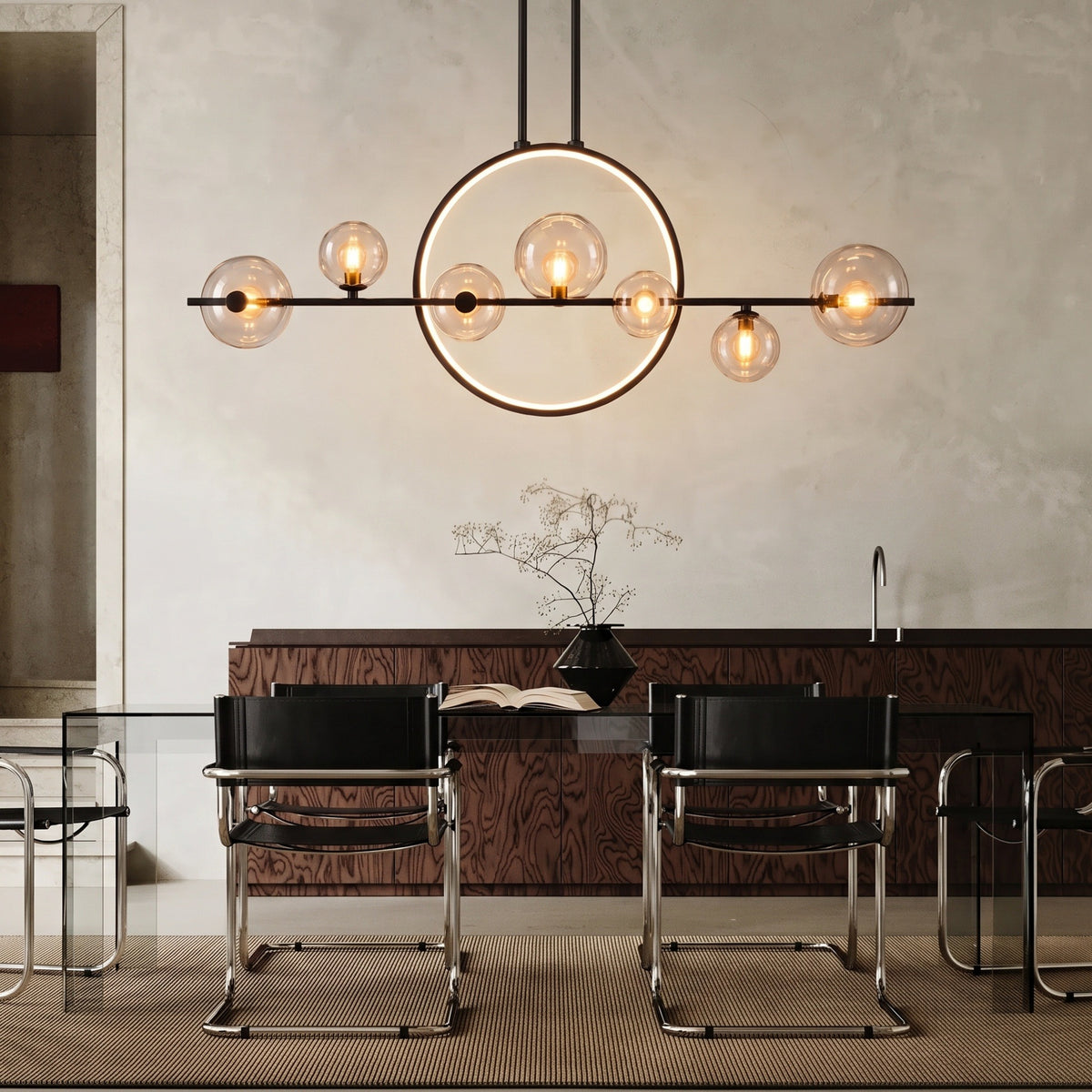 Suspension en verre Estola pour table de cuisine