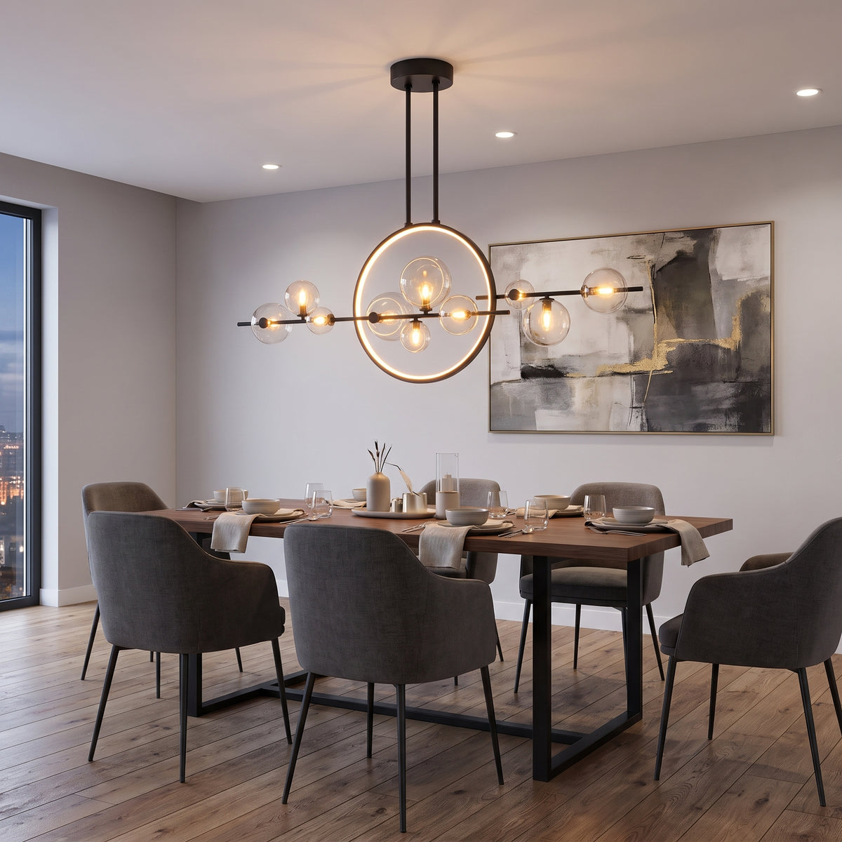 Suspension en verre Estola pour table de cuisine