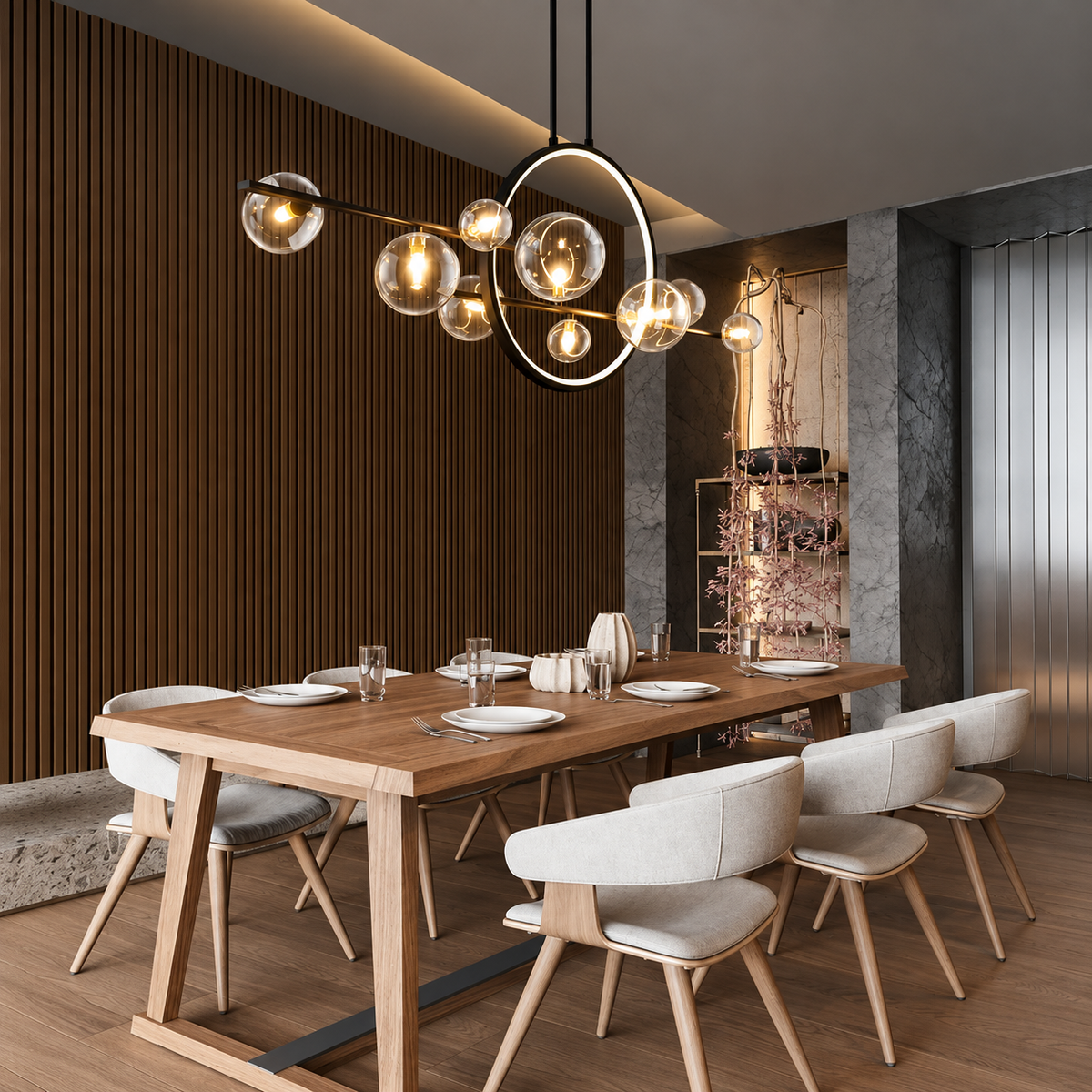 Suspension en verre Estola pour table de cuisine