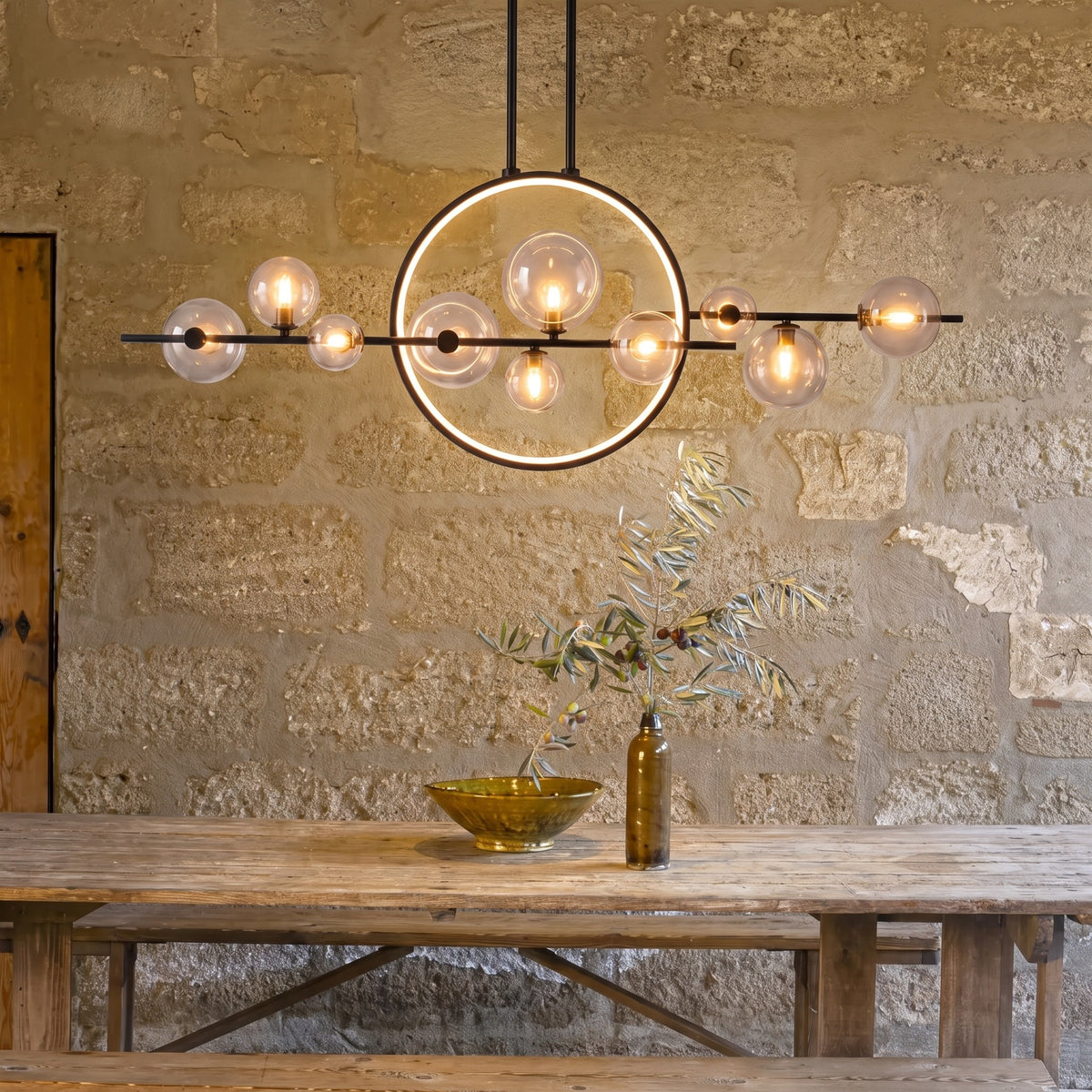 Suspension en verre Estola pour table de cuisine