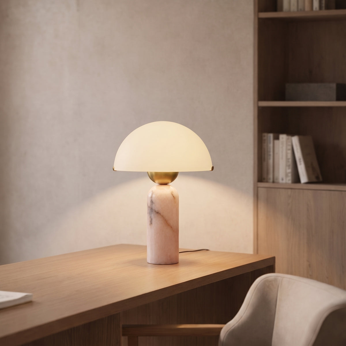 Fiora bordlampe i marmor med svampeform