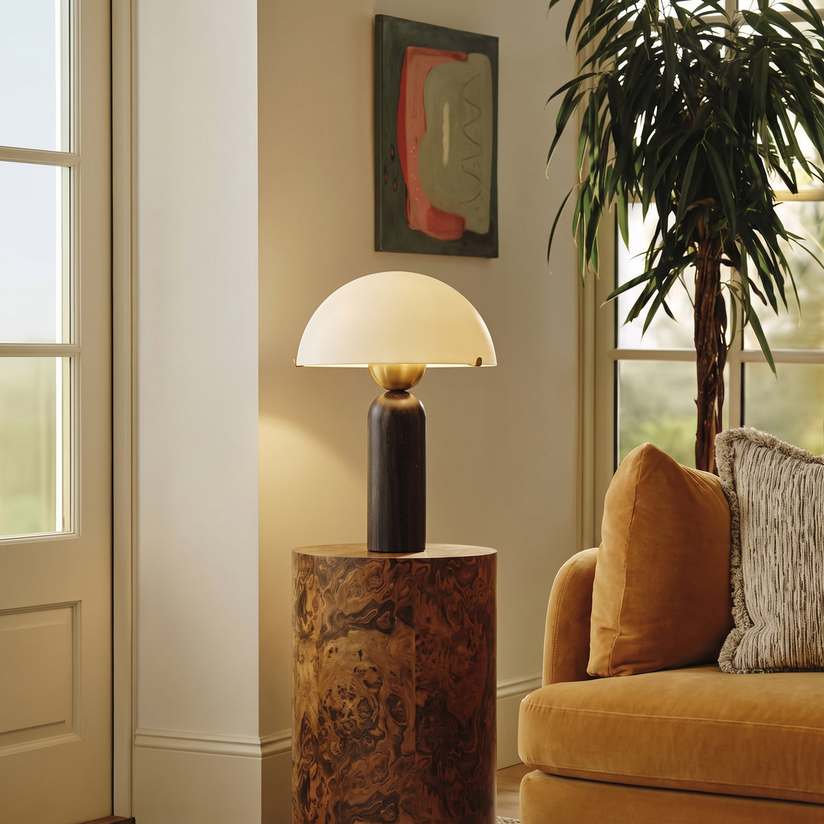 Fiora bordlampe i marmor med svampeform