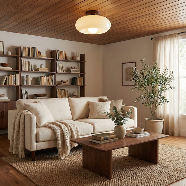 Plafonnier « Bauhaus » de couleur crème