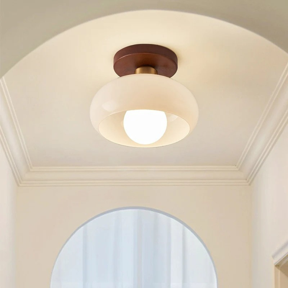 Fransk Bauhaus-loftslampe i cremefarve