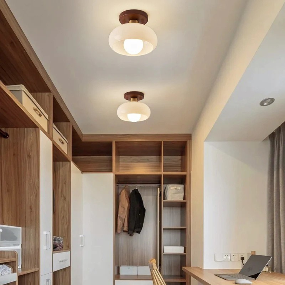 Fransk Bauhaus-loftslampe i cremefarve
