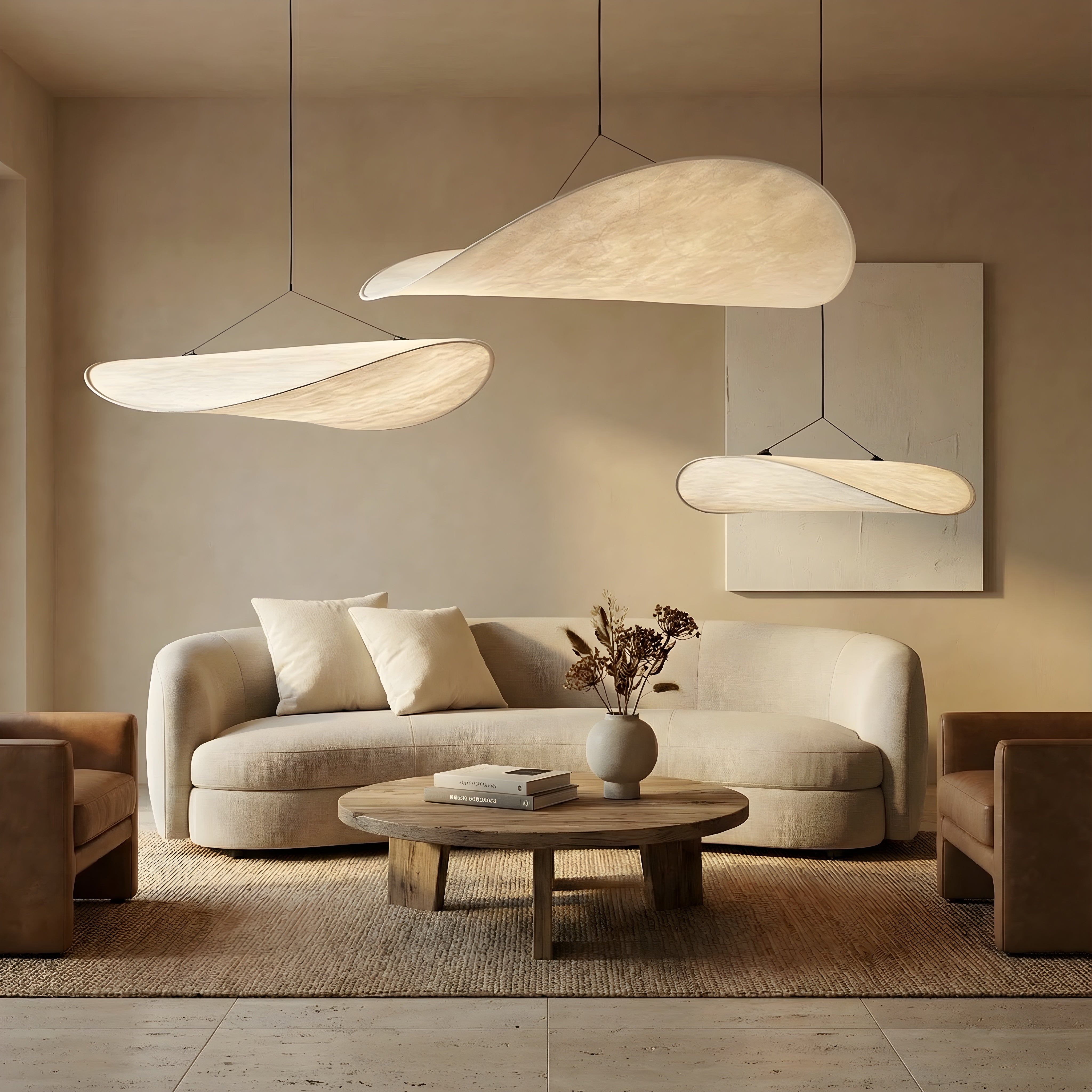 Lampa wisząca w stylu japandi
