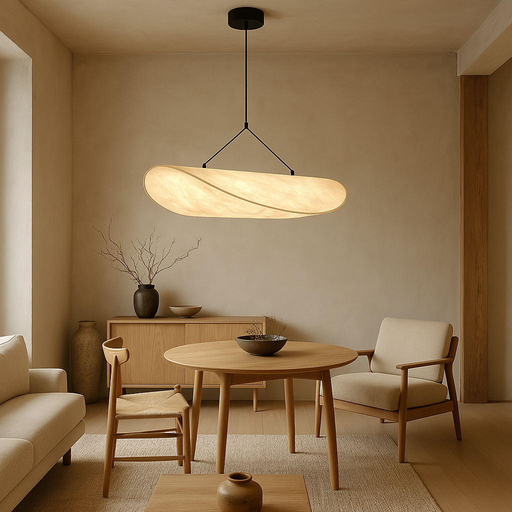Lampa wisząca w stylu japandi