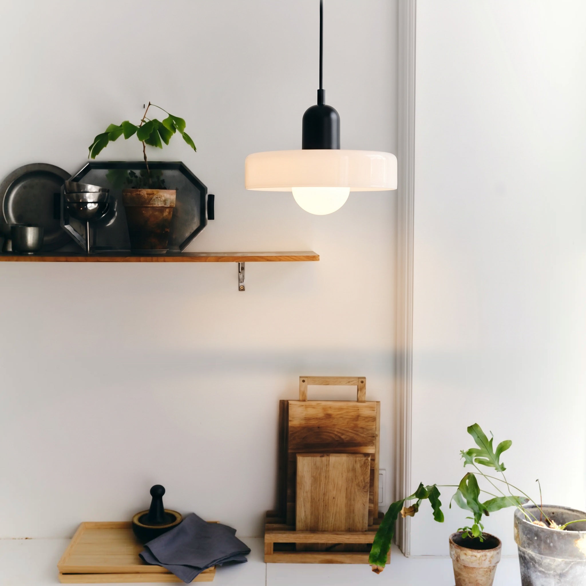 Bauhaus Colored Glass Pendant Light