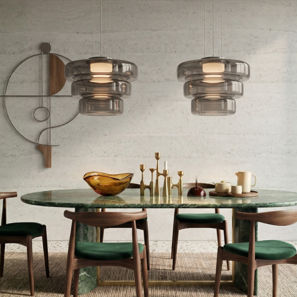 Danish Glass Bauhaus Pendant Light