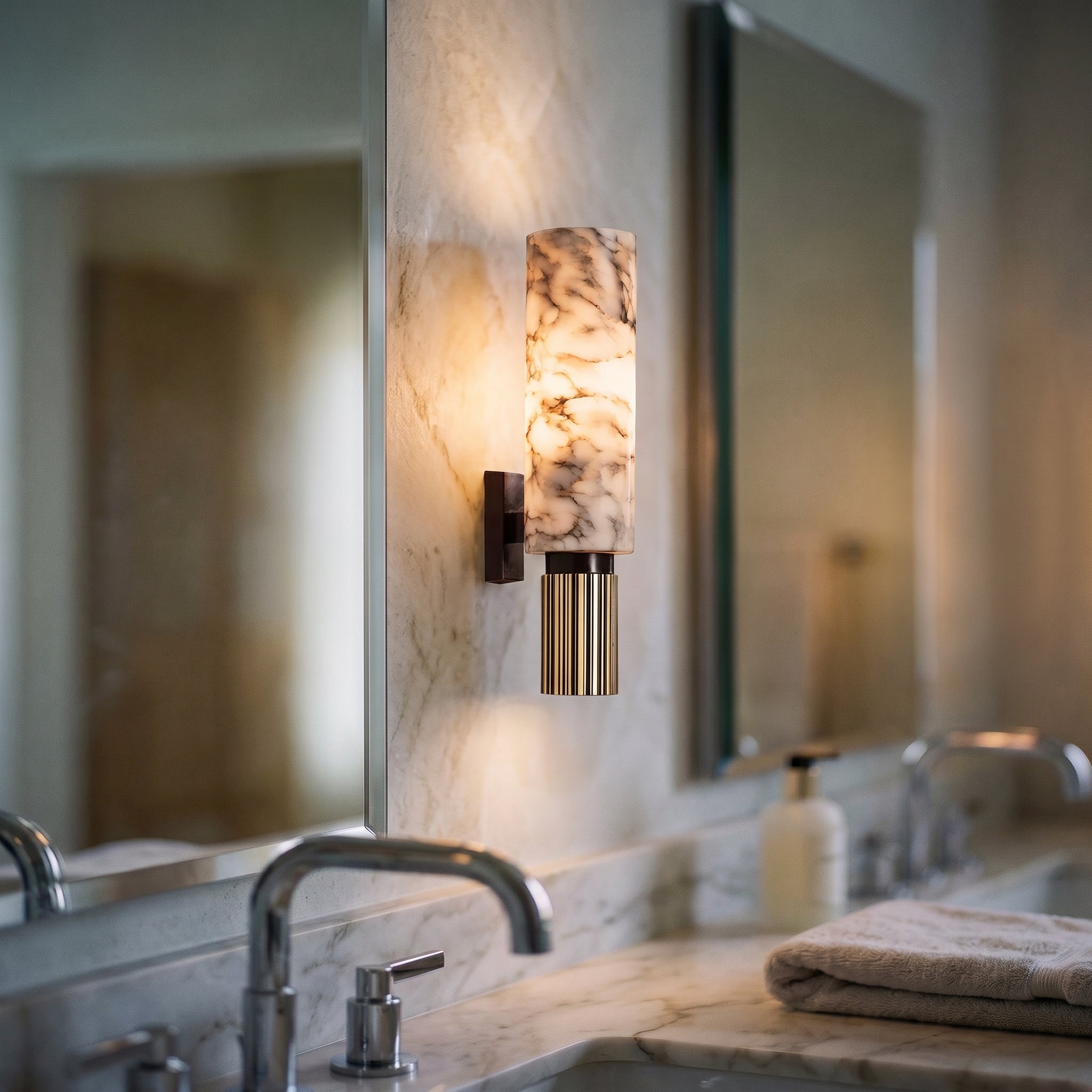 Copper stone Wall Light