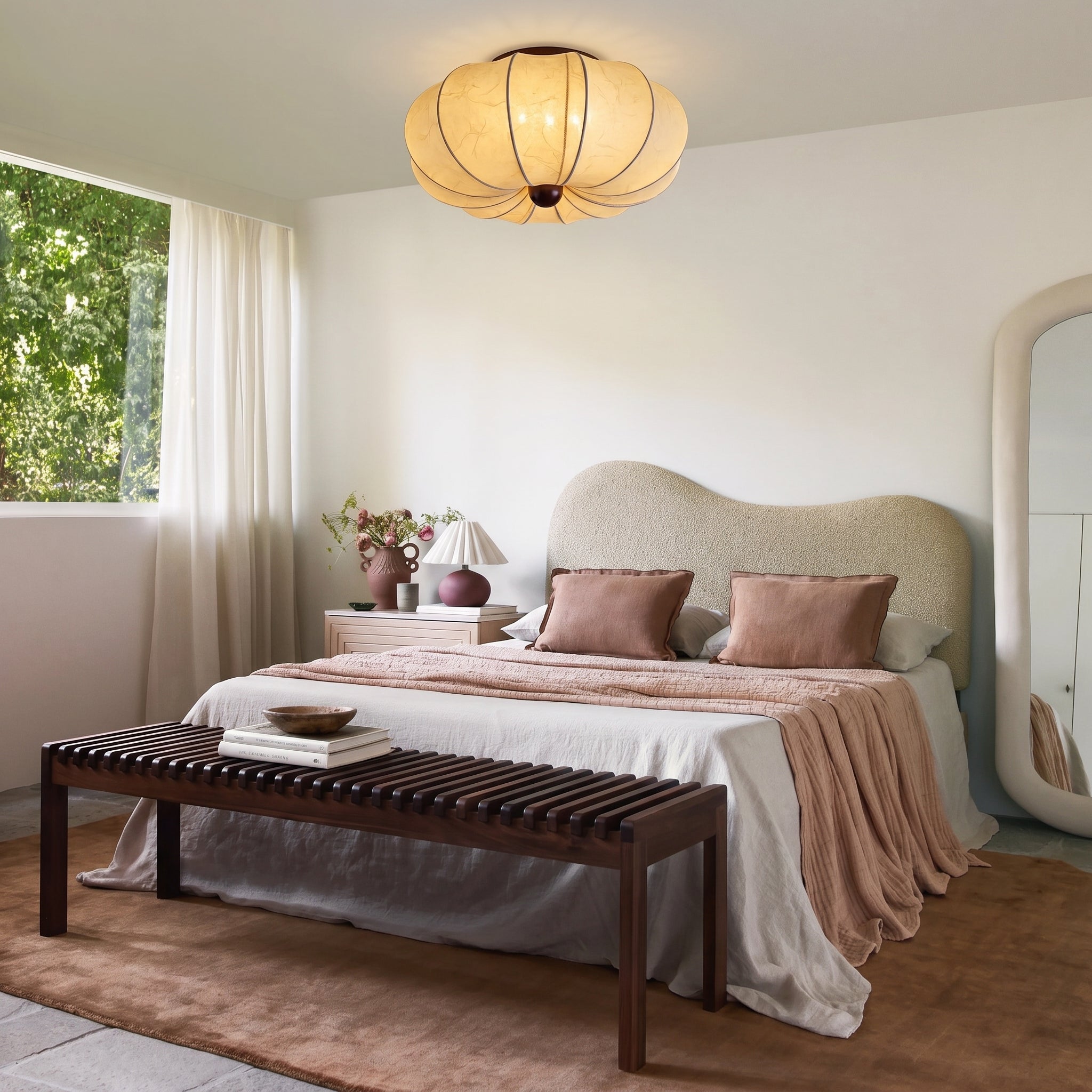 Middelalderlig loftslampe i silke