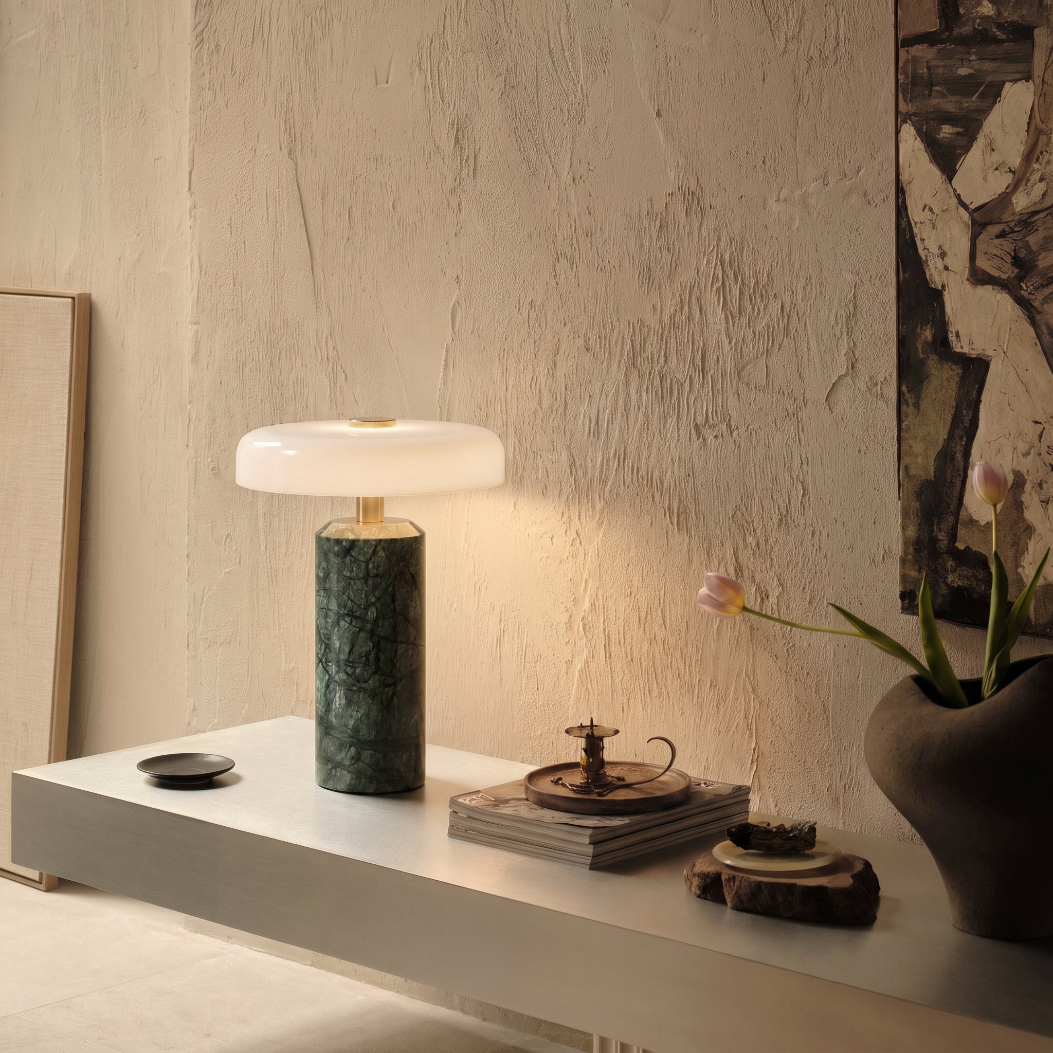 Marble Glass Table Lamp