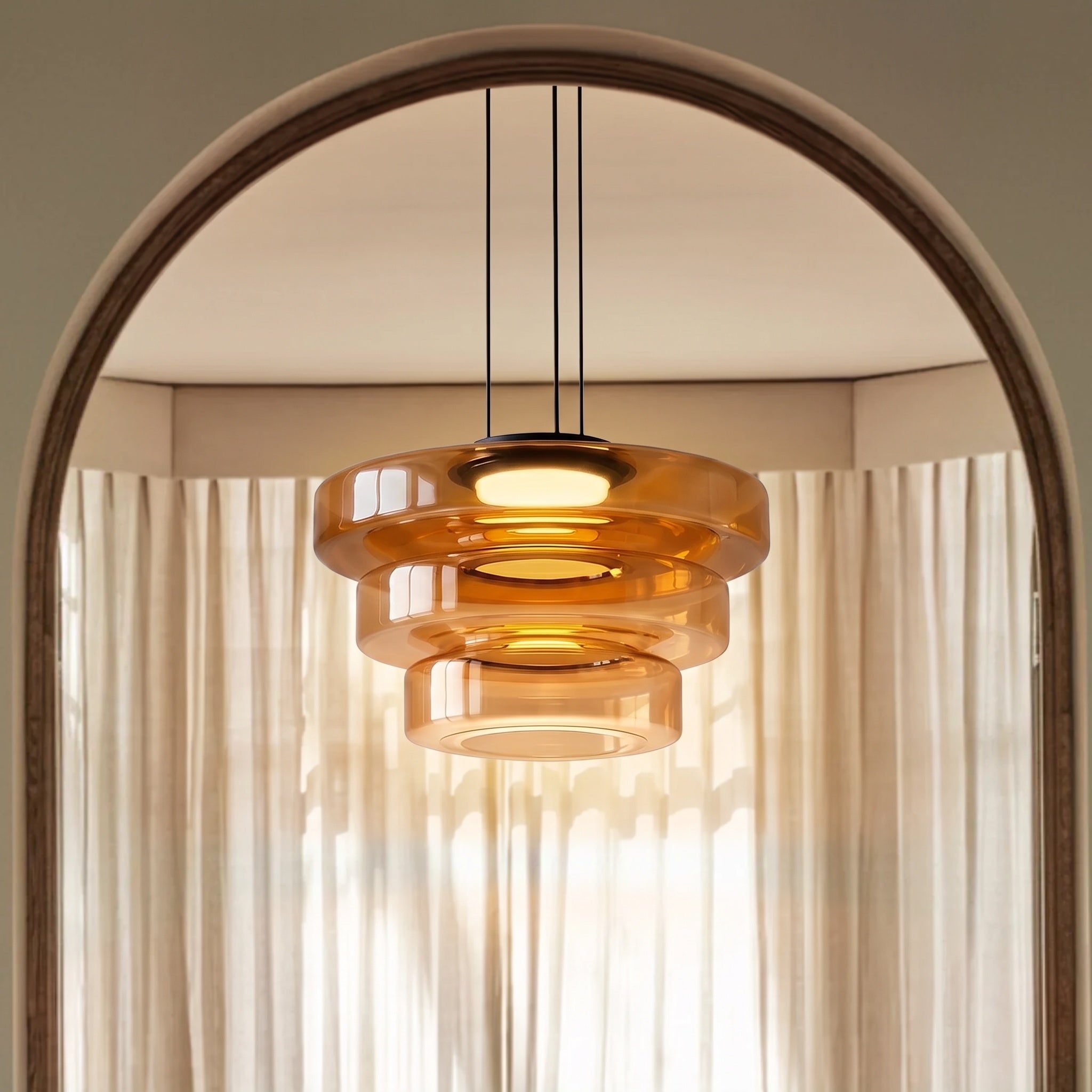 Danish Glass Bauhaus Pendant Light