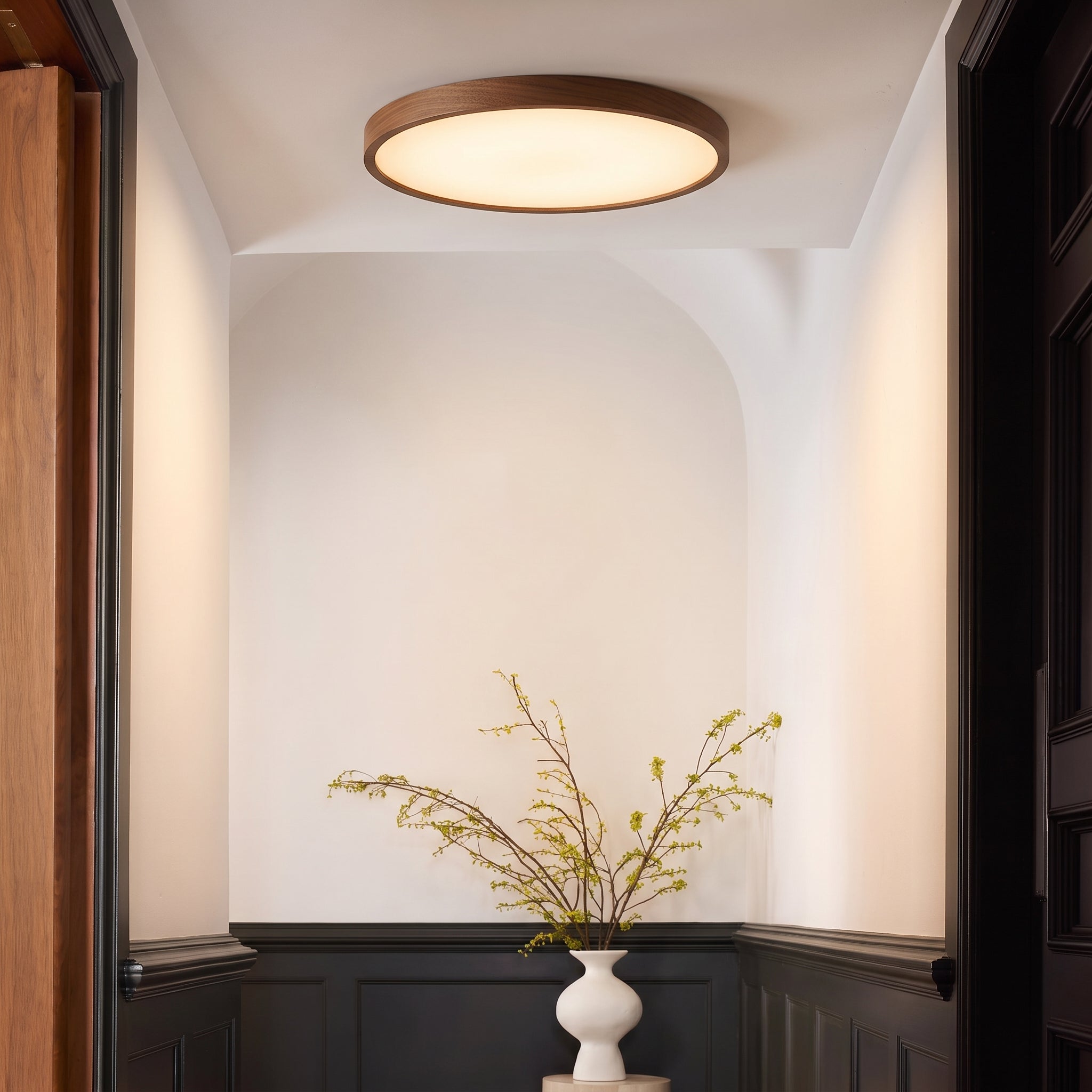 Dark Wood Grain Ceiling Light