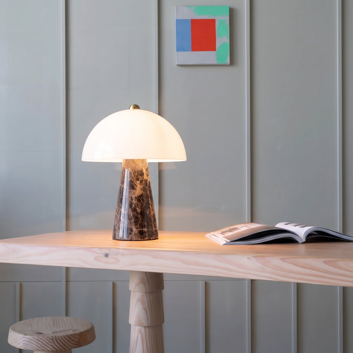 Lampe à poser en marbre massif