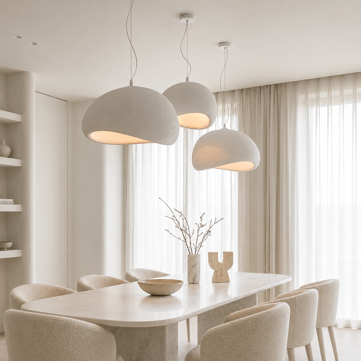 Lampa wisząca Lumi w stylu wabi-sabi
