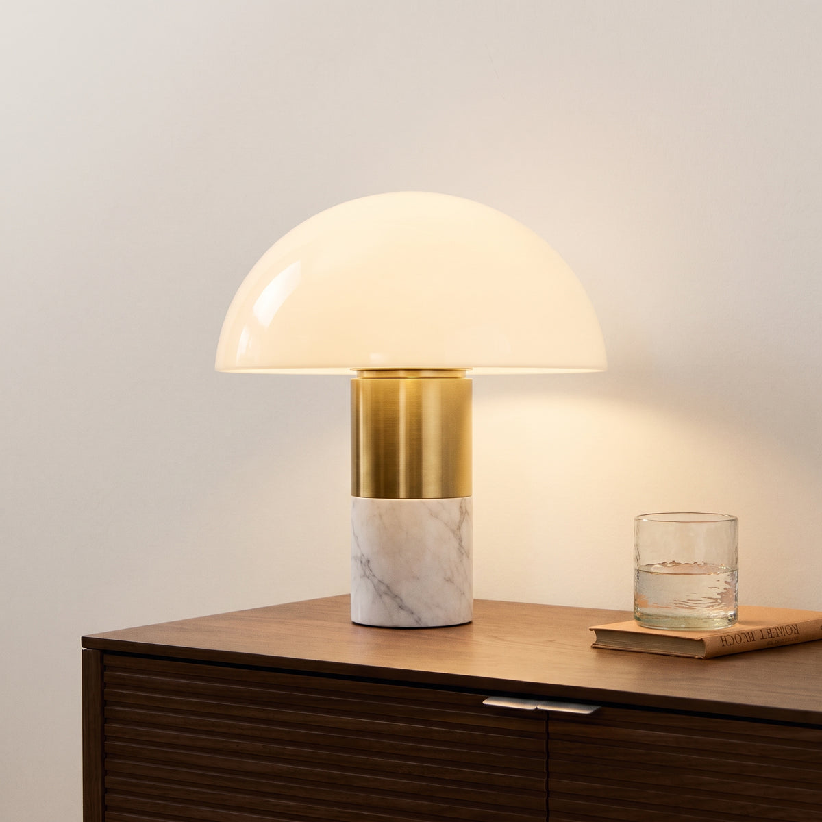Lampe à poser champignon en marbre
