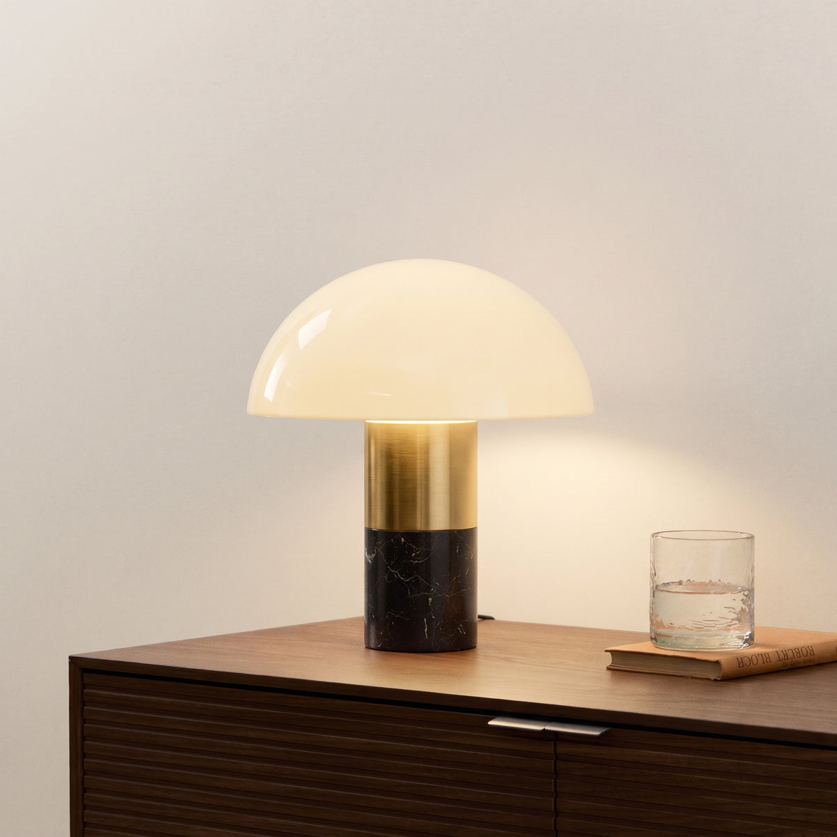 Lampe à poser champignon en marbre