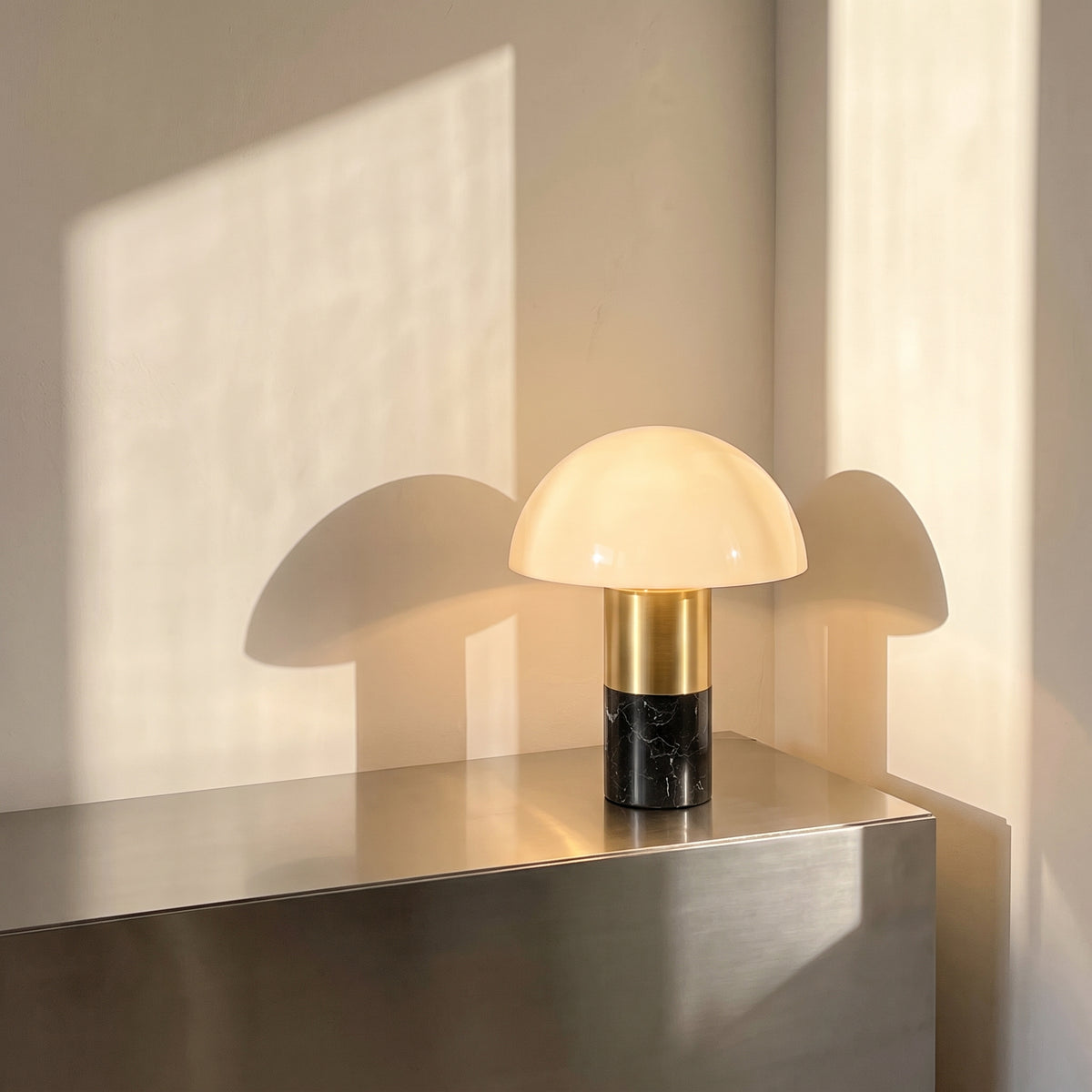 Lampe à poser champignon en marbre