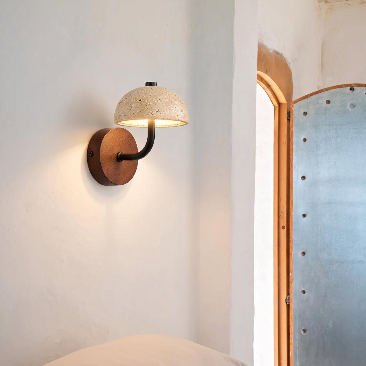 Mushroom Travertine Wall Light