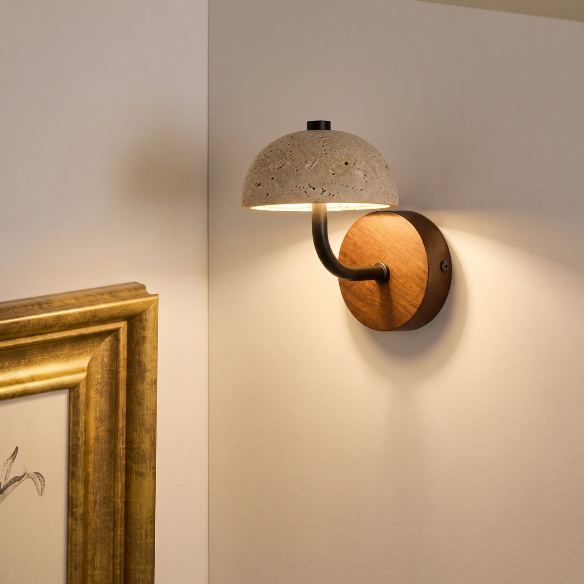 Mushroom Travertine Wall Light