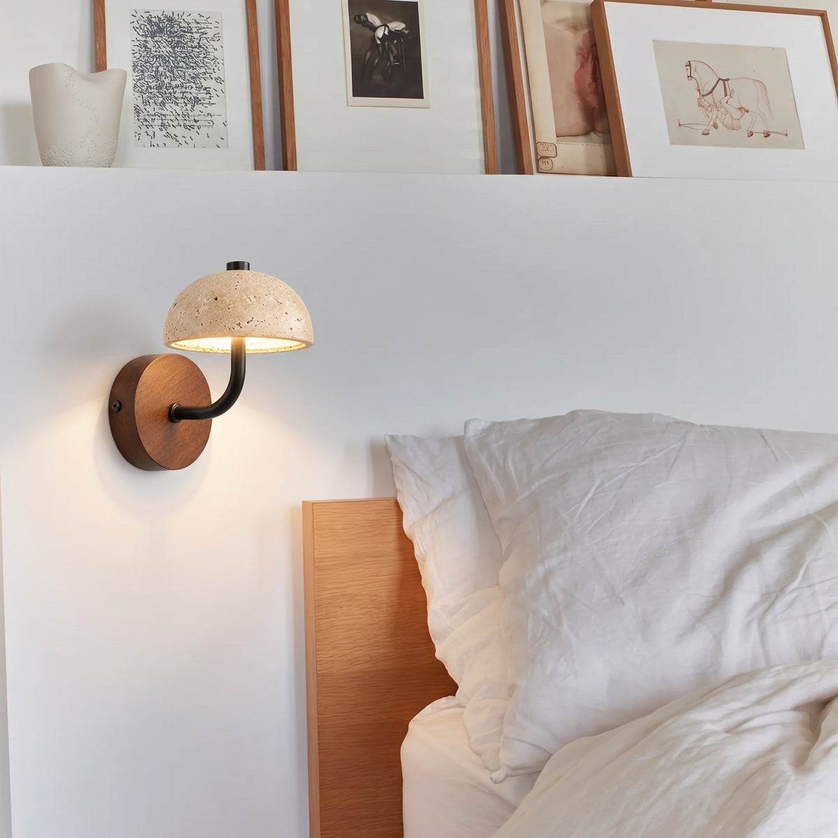 Mushroom Travertine Wall Light